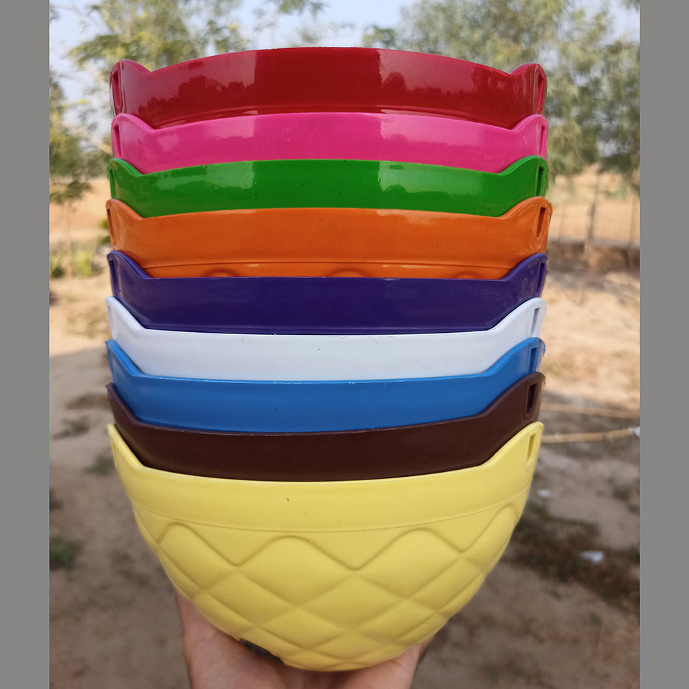 Chain Hanging Baskets colorful shinny design | 1 piece price with iron chain and water stopper